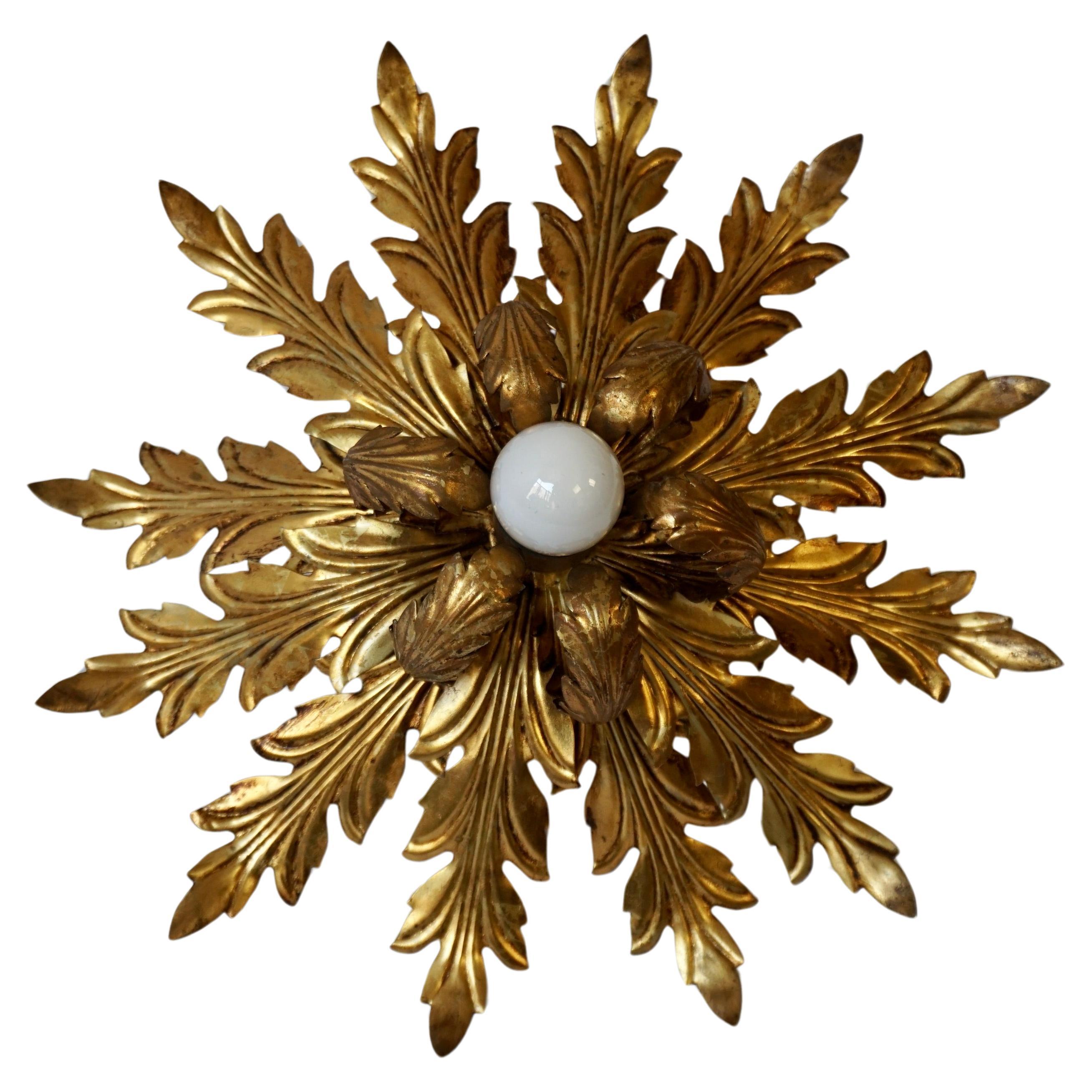 Gilt Firenze Wall or ceiling lamp, 1960's