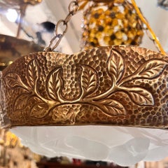 Gilt Fixture with Birds Glass Inset