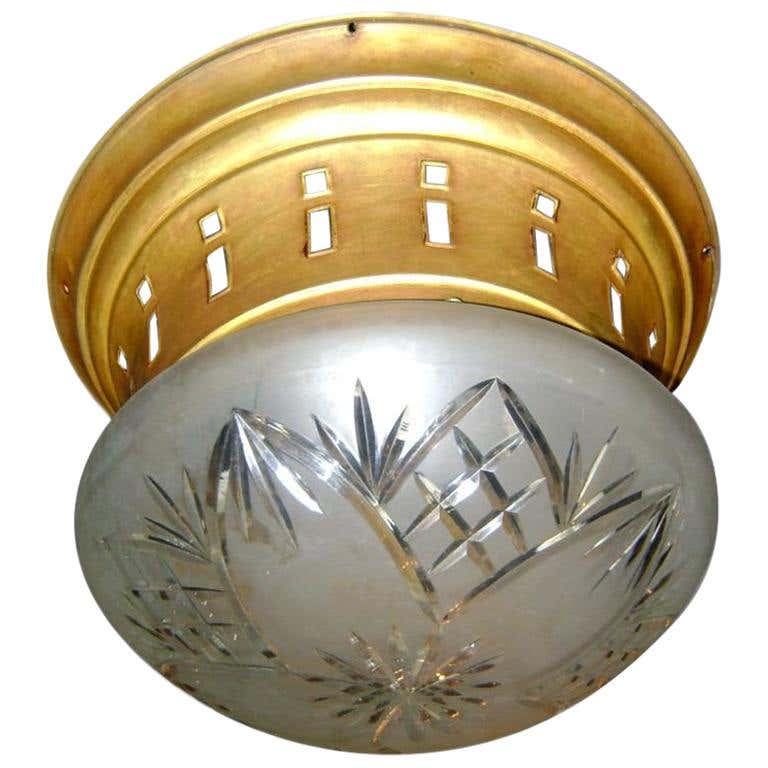 Corona Flush Mount Light Fixture in Brass by Blueprint Lighting For ...
