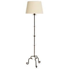 Gilt Forged Iron Floor Lamp