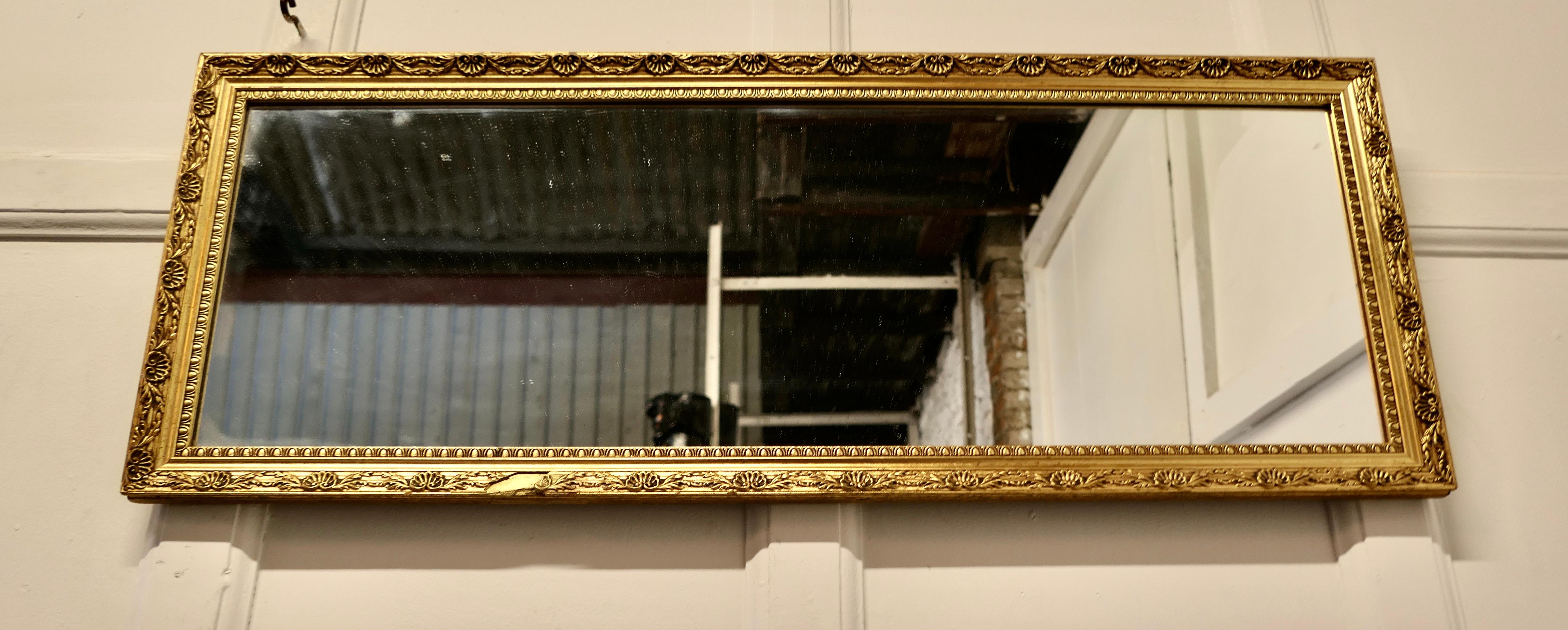 Gilt Frame Long Wall Mirror This is a Charming and Elegant Piece In Good Condition For Sale In Chillerton, Isle of Wight