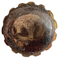 Gilt Framed Memento Mori Miniature Oil Painting on Wood 18th Century Baroque