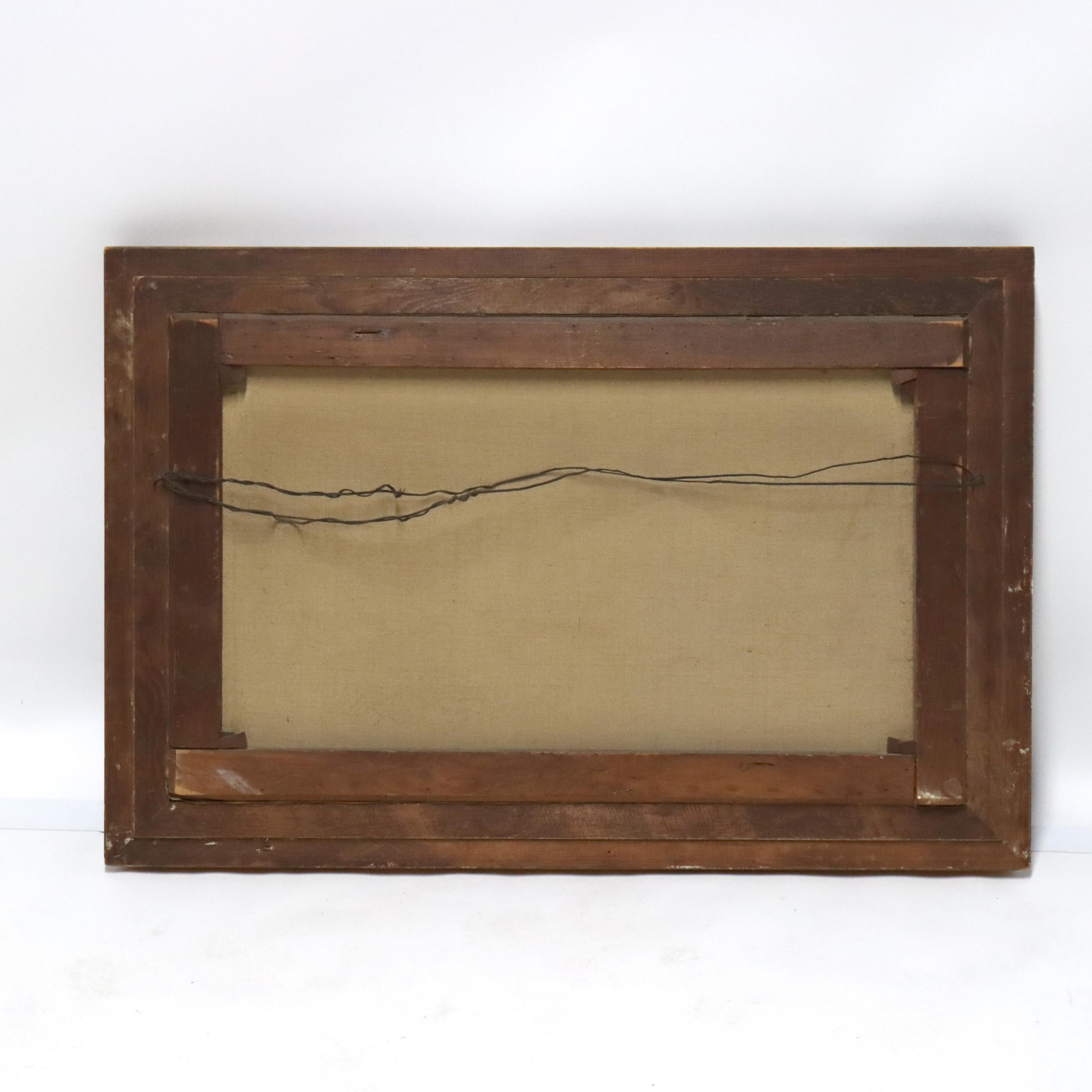 Vergoldet gerahmt Öl auf Leinwand Musik Thematische Malerei mit Banjo von M. Morris C1886 im Angebot 4