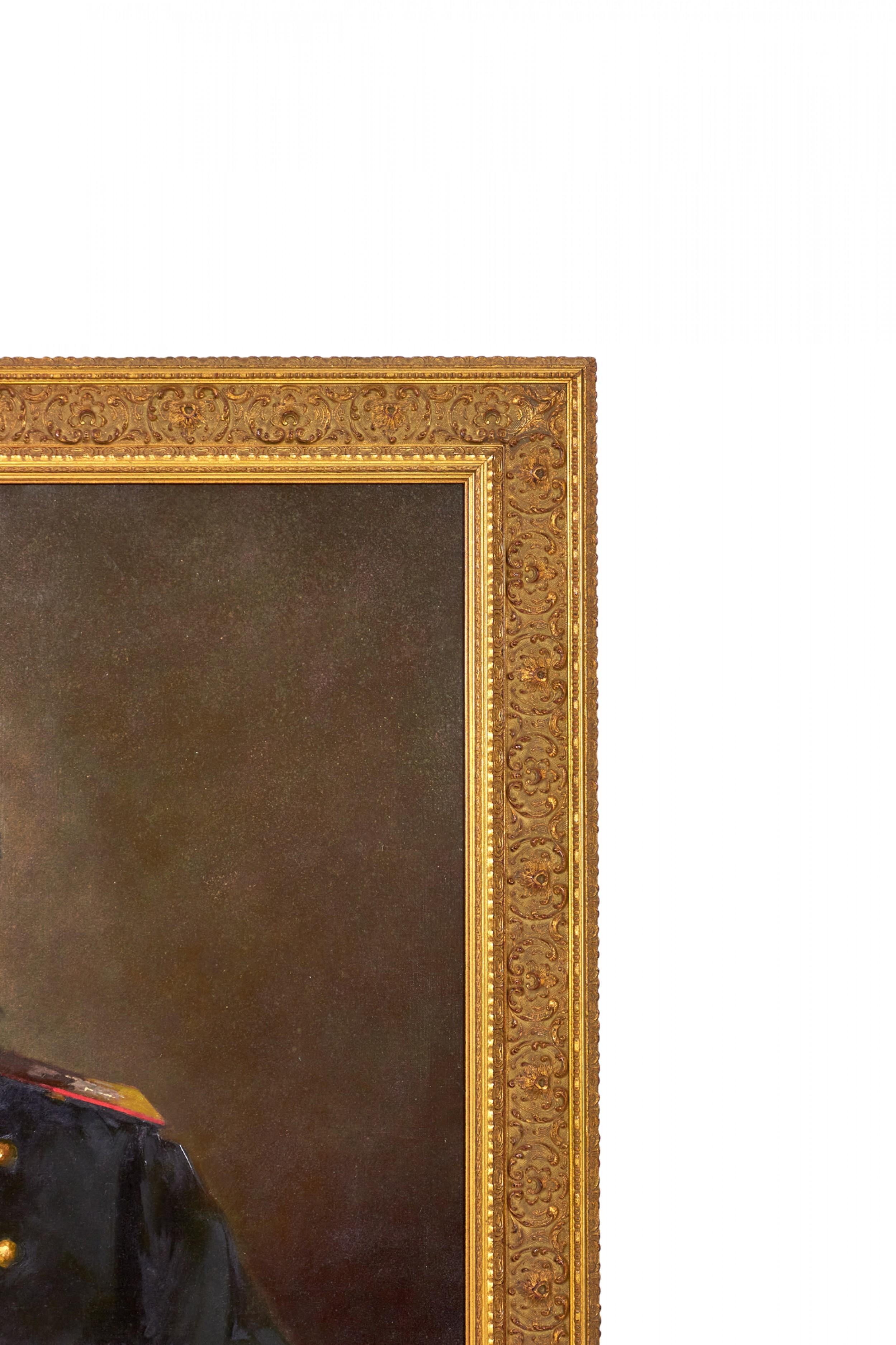 Gilt Framed Russian Oil Portrait of a Czar 'manner of Ivan Kramskoi' In Good Condition For Sale In New York, NY