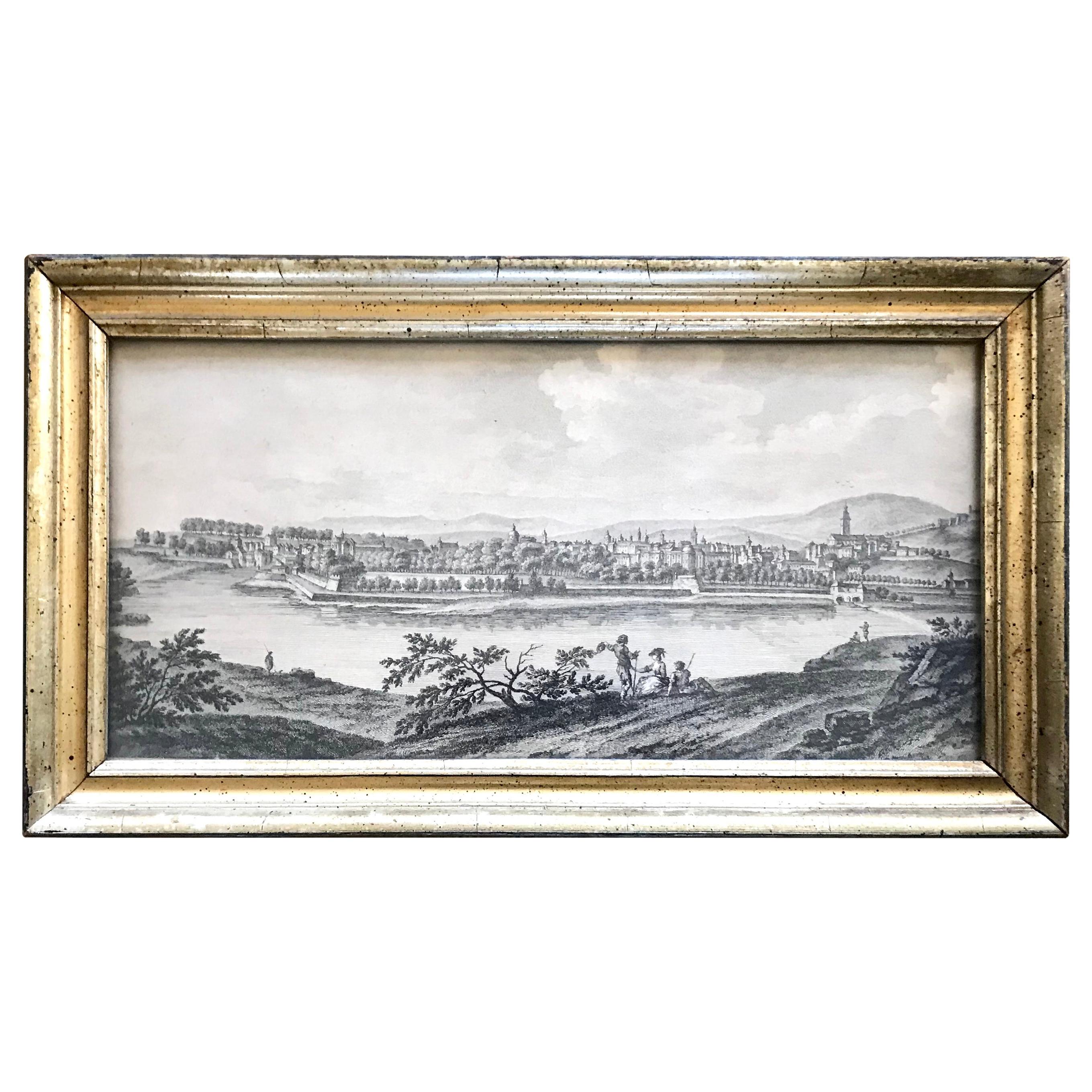 Gilt-Framed View of Bensançon For Sale