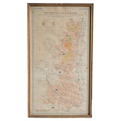 Gilt Framed Retro French Beaujolais Wine Region Poster Dated 1973