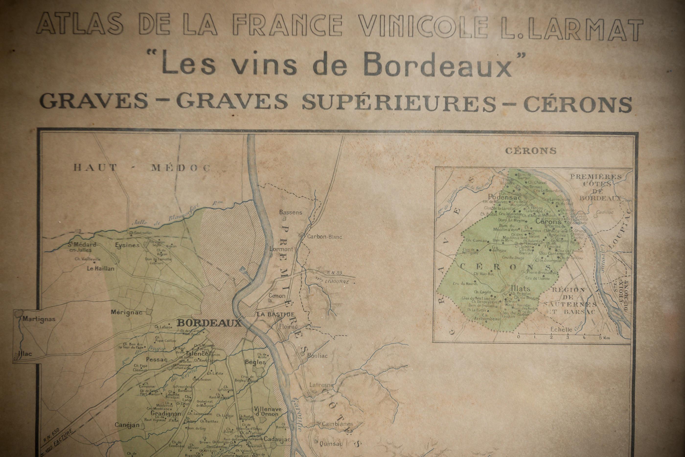 Other Gilt Framed Vintage French Bordeaux Wine Region Poster 1943