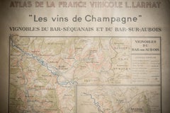 Gilt Framed Vintage French Champagne Wine Region Poster 1944