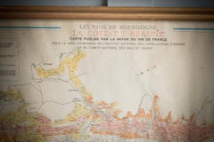 Gilt Framed Vintage French Cote De Beaune Wine Region Poster 1972