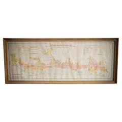 Gilt Framed Vintage French Cote De Beaune Wine Region Poster 1972