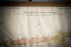 Gilt Framed Vintage French La Cote De Nuits Wine Region Poster 1972