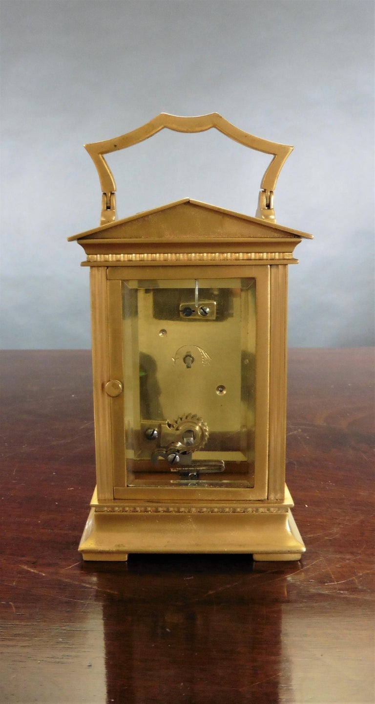 Gilt French Carriage Clock Signed 'Mappin and b' For Sale at 1stDibs