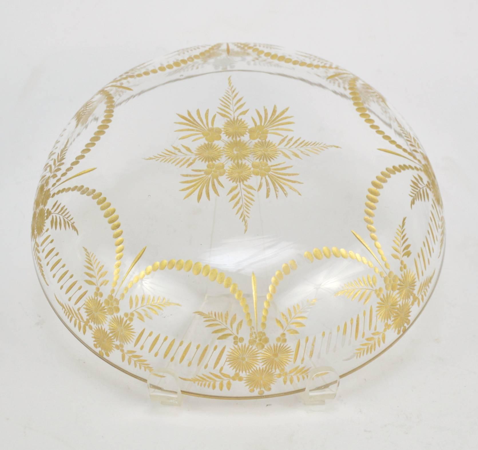 Gilt French Hand-Cut Glass Bowl, 19th Century 2