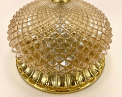 Lámpara de empotrar de cristal dorado y latón