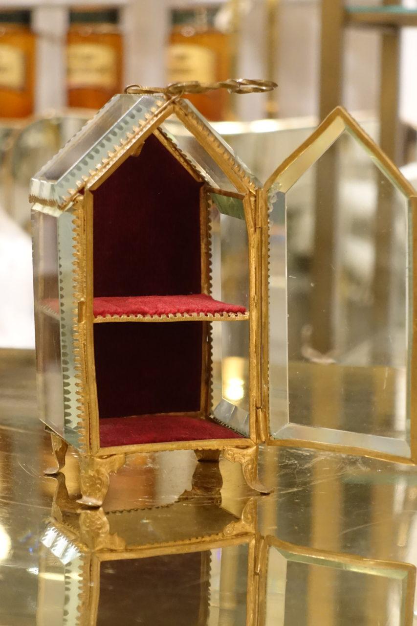 French Gilt Glass Trinket Display Box-Napoleon III