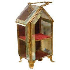 Antique Gilt Glass Trinket Display Box-Napoleon III
