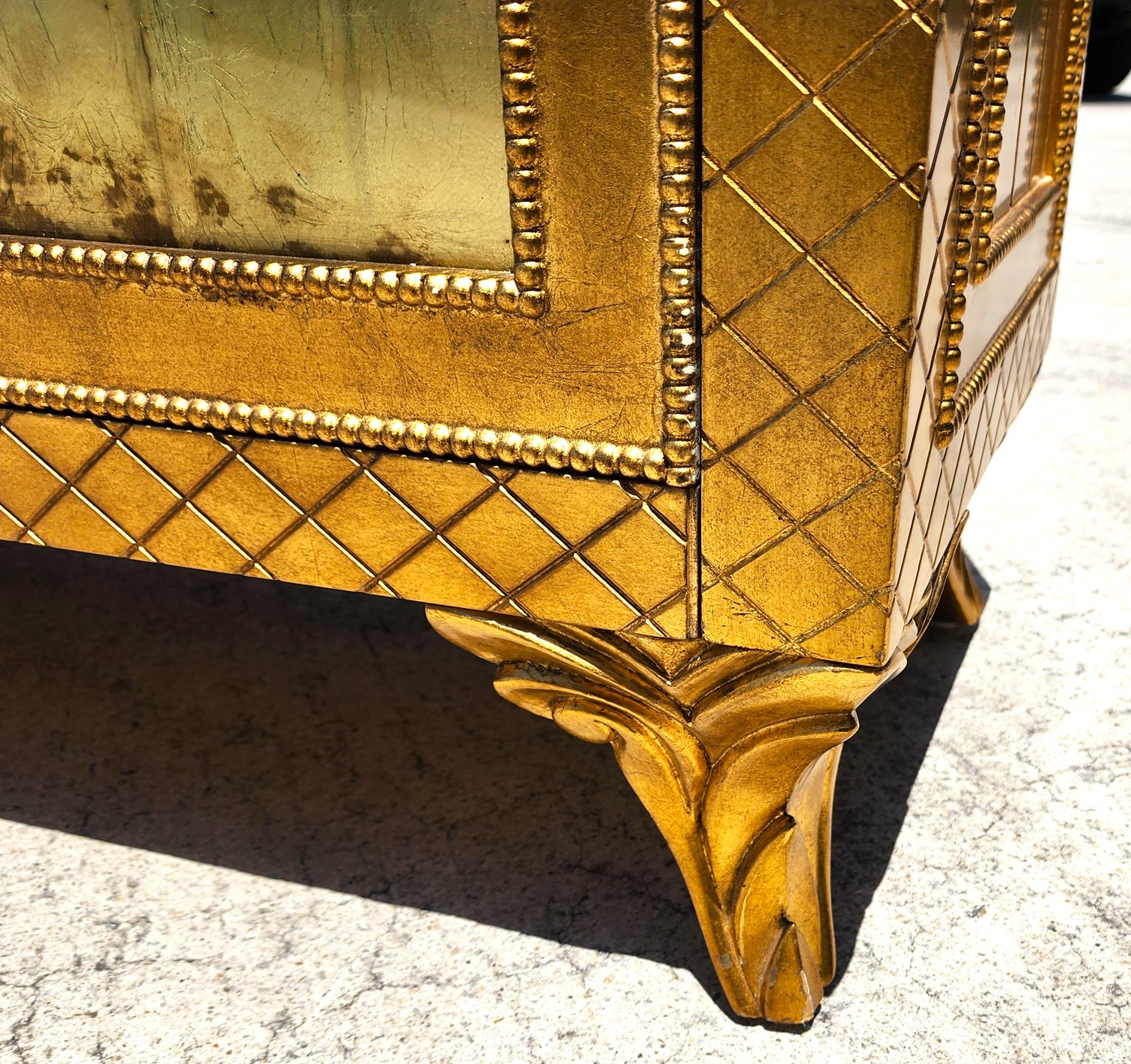 Buffet Foglia d'oro dorato Credenza Bar Cabinet Custom MADE 95 in vendita 6