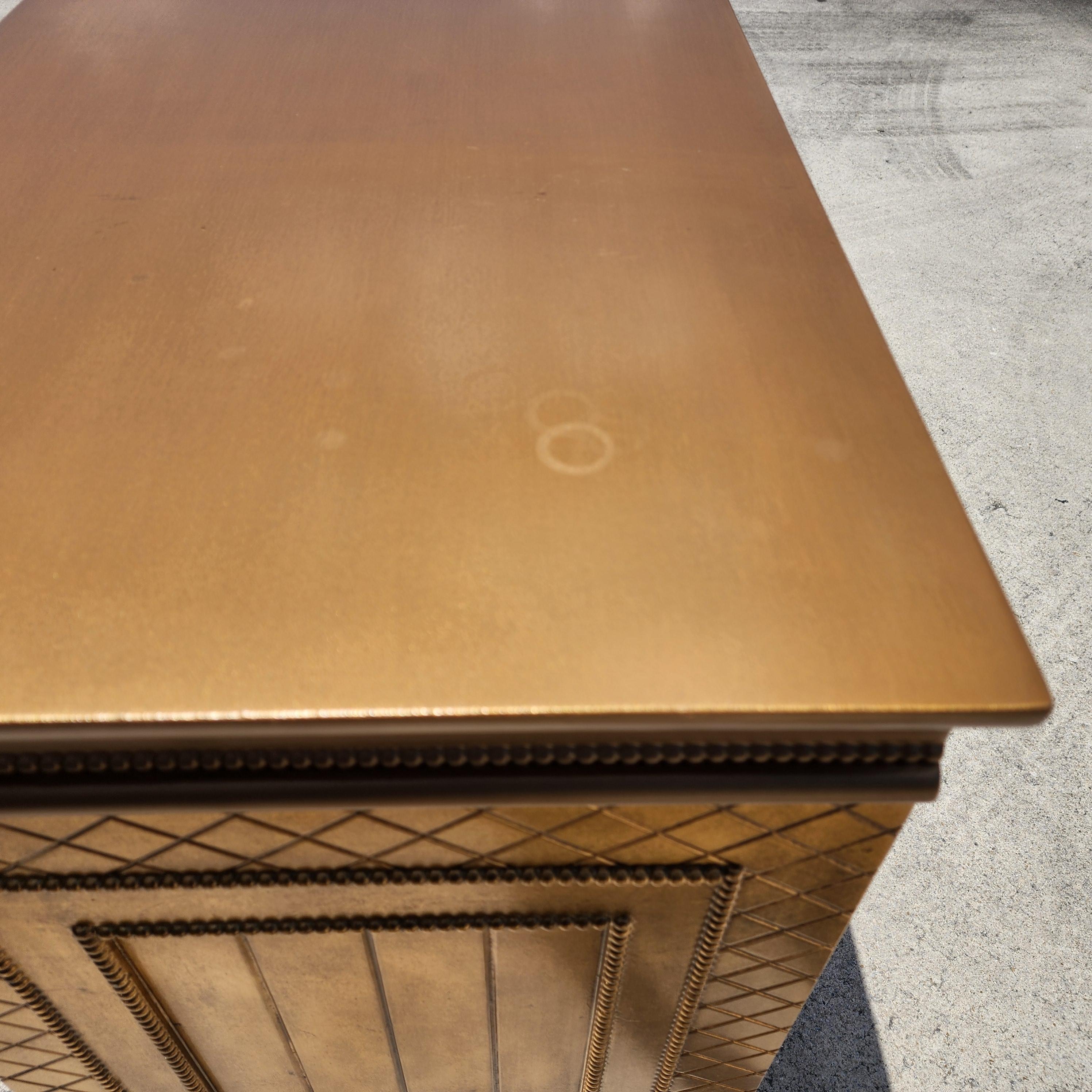 Buffet Foglia d'oro dorato Credenza Bar Cabinet Custom MADE 95 in vendita 12