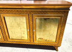 Gilt Gold Leaf Buffet Sideboard Bar Credenza Cabinet Custom Made 95"