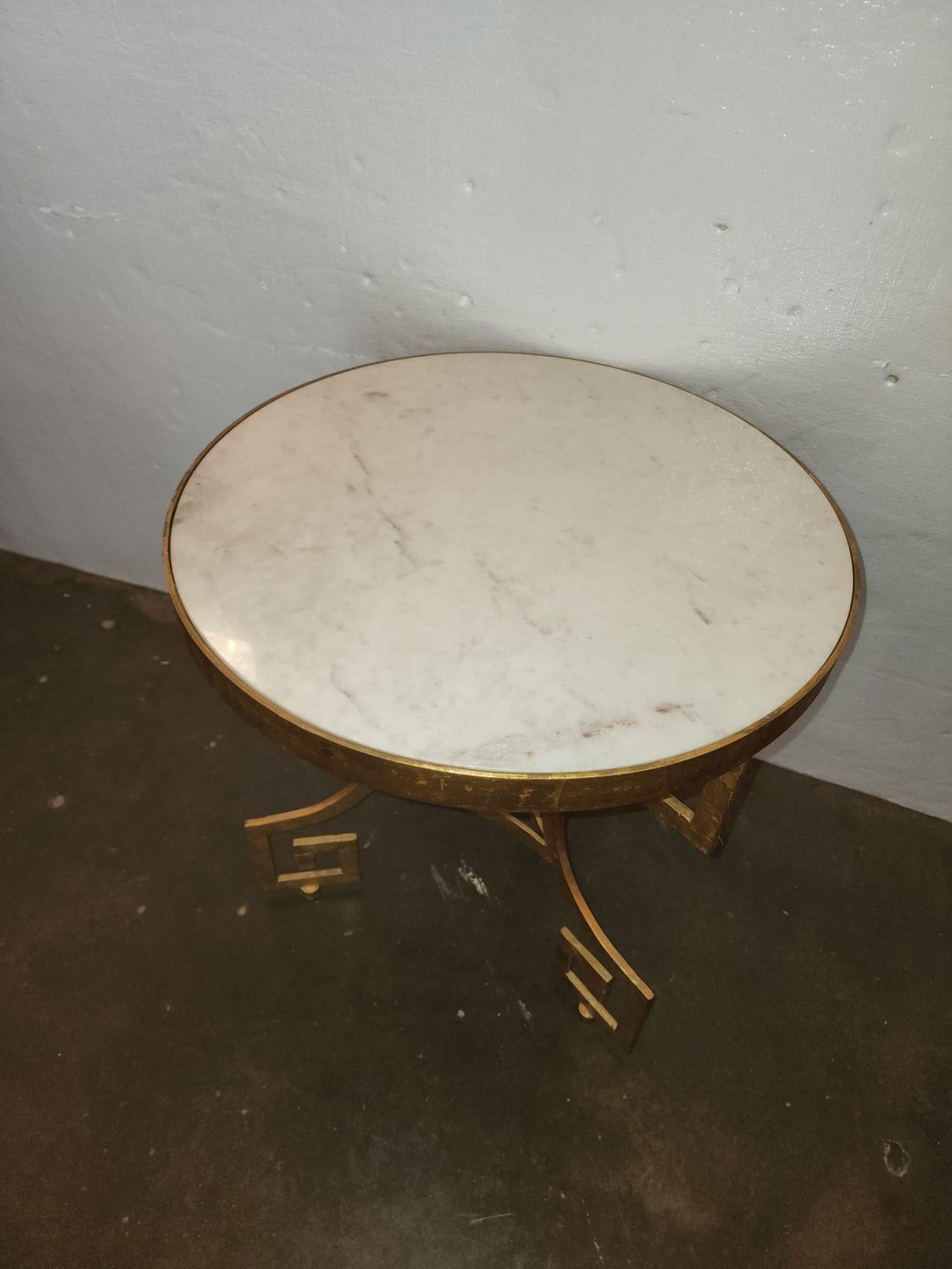 Late 19th century contemporary marble with gilt gold table, in perfect conditions.