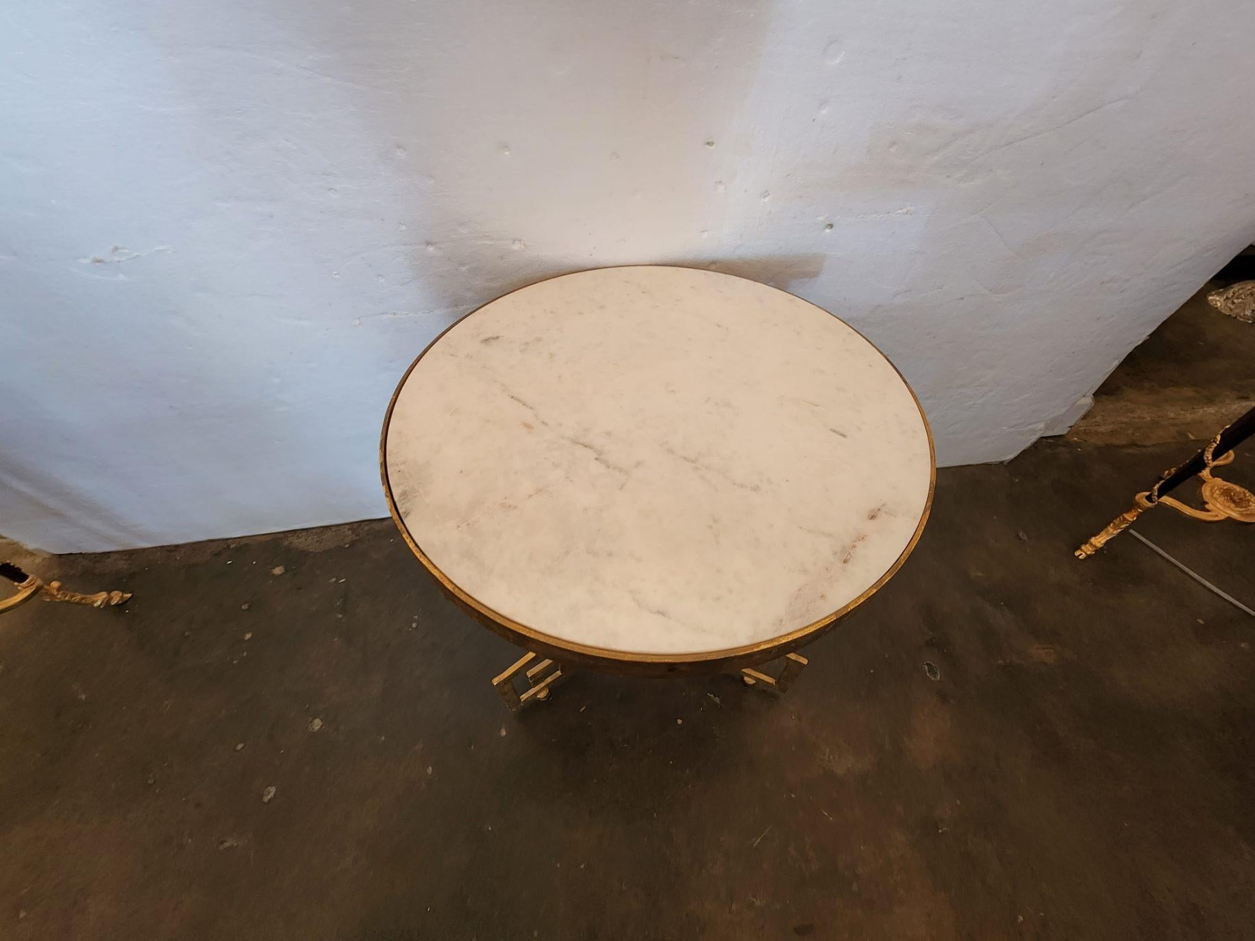 Bronze Gilt Gold Marble Table For Sale