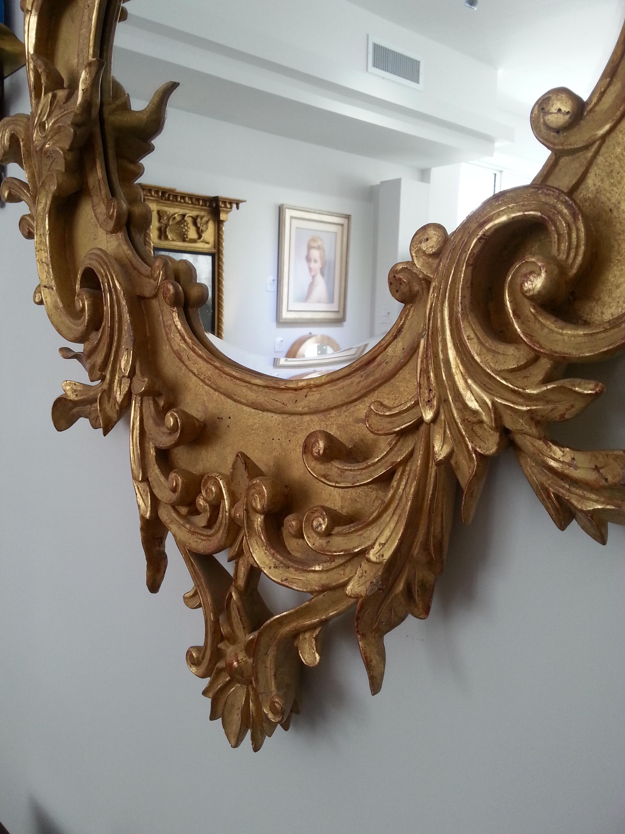 Gilt Gold Mirror In Good Condition In West Palm Beach, FL