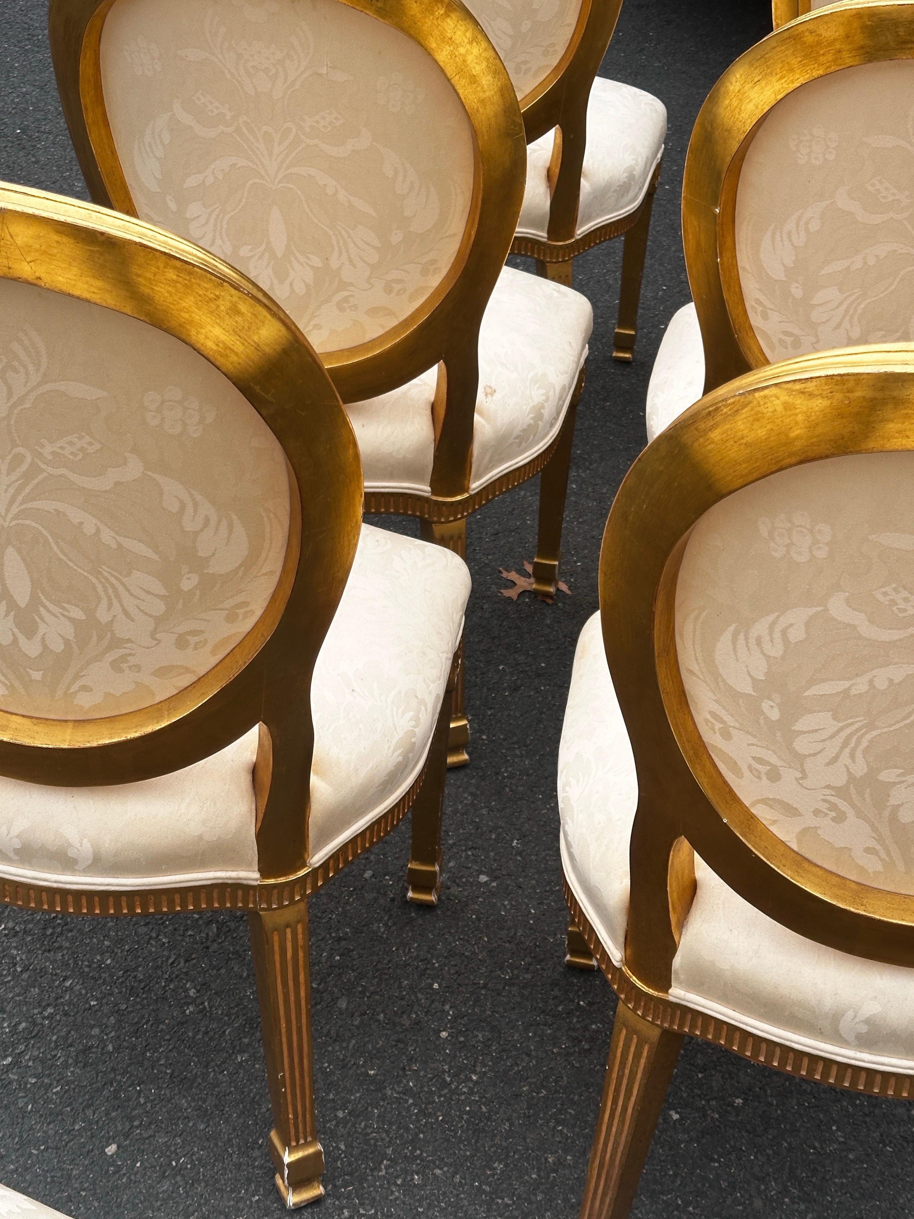 American Gilt Gold Provincial Sally Sirkin Lewis for J. Robert Scott dining chairs / 8