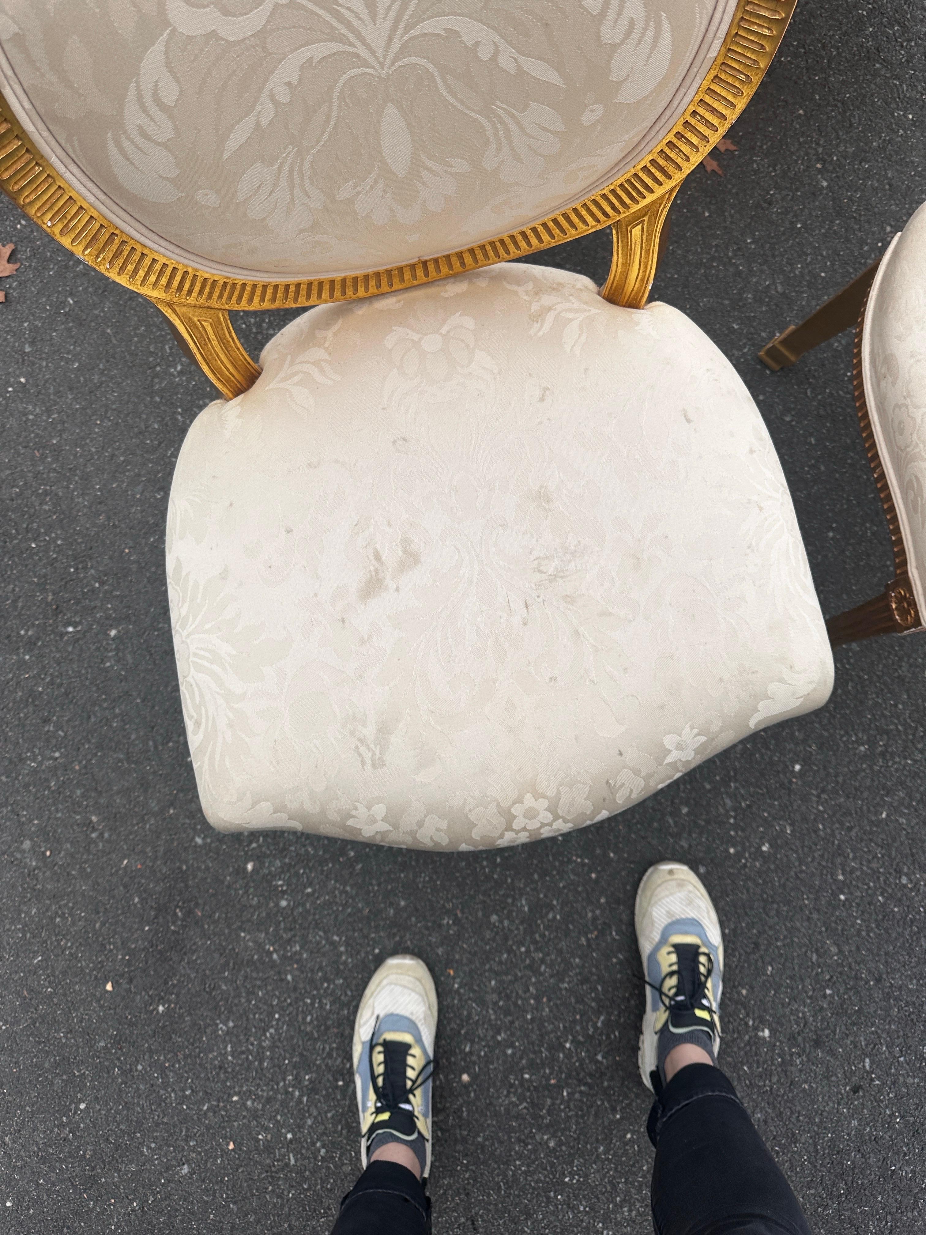 Gilt Gold Provincial Sally Sirkin Lewis for J. Robert Scott dining chairs / 8 In Fair Condition In Farmingdale, NJ