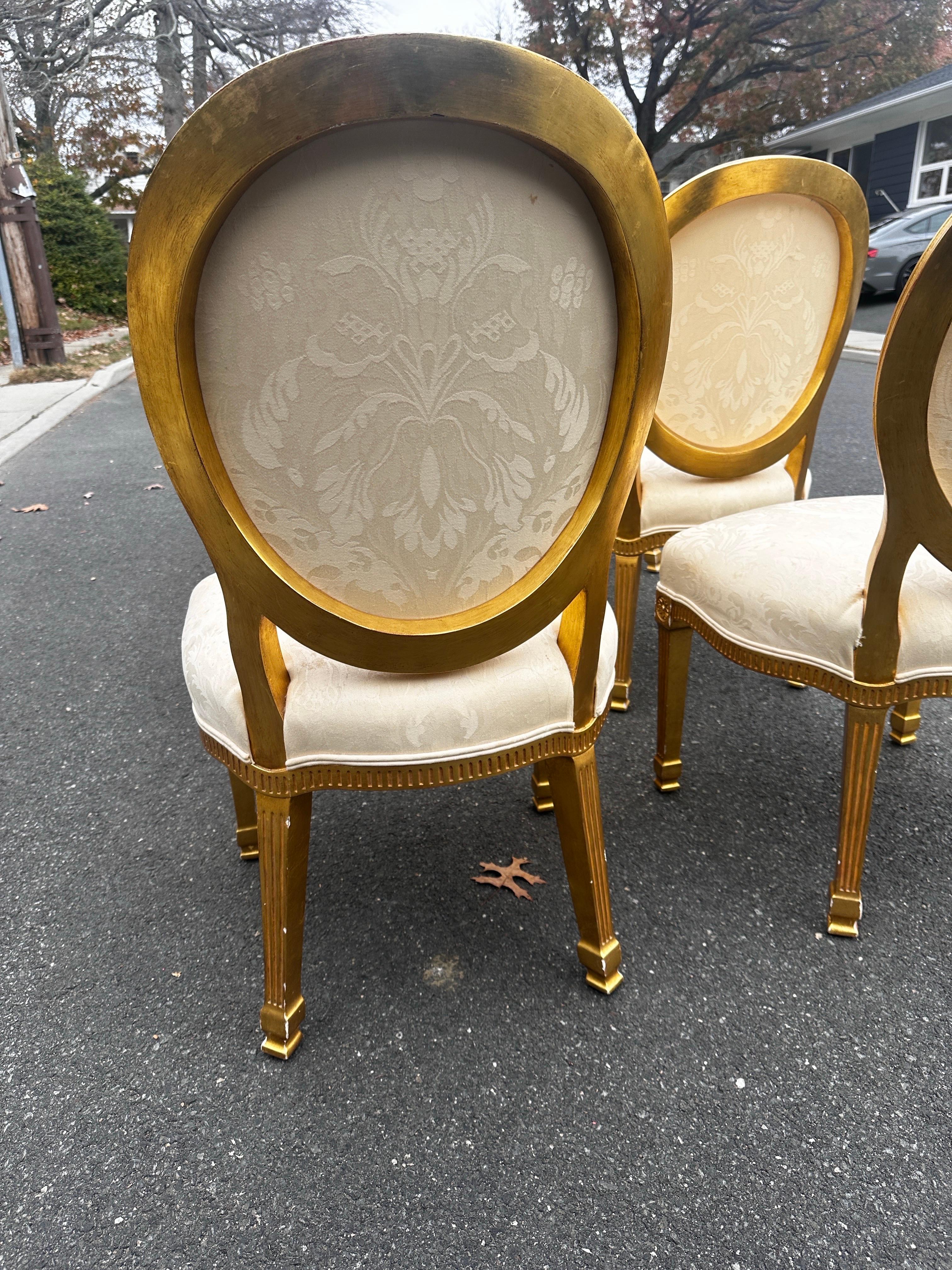 Gilt Gold Provincial Sally Sirkin Lewis for J. Robert Scott dining chairs / 8 2