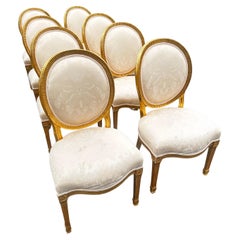 Gilt Gold Provincial Sally Sirkin Lewis for J. Robert Scott dining chairs / 8