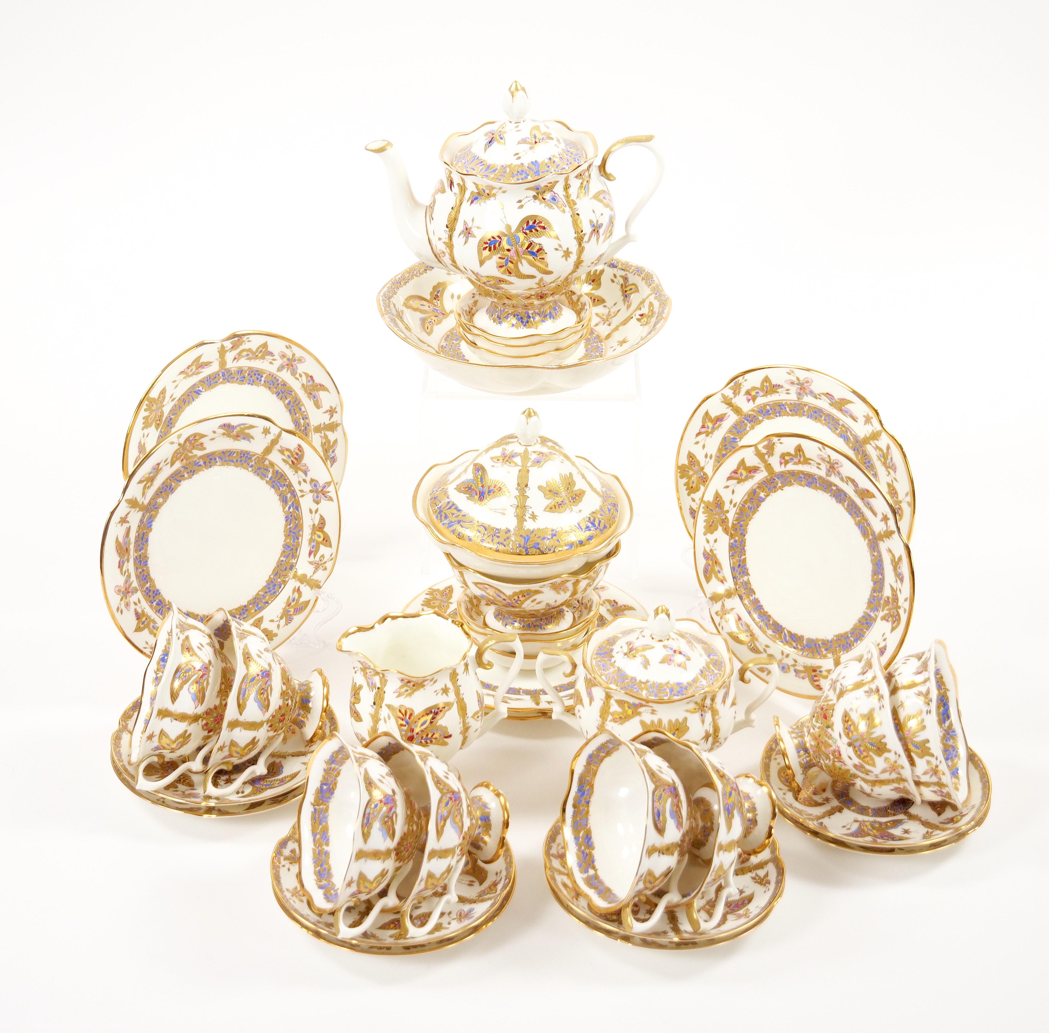 Servicio de café y té de porcelana rusa Lomonosov dorada / por A. Vorobievsky en Bueno estado para la venta en Tarry Town, NY