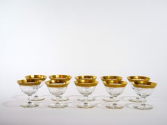 Gilt Gold Trim Dessert Coupe Service / Ten People