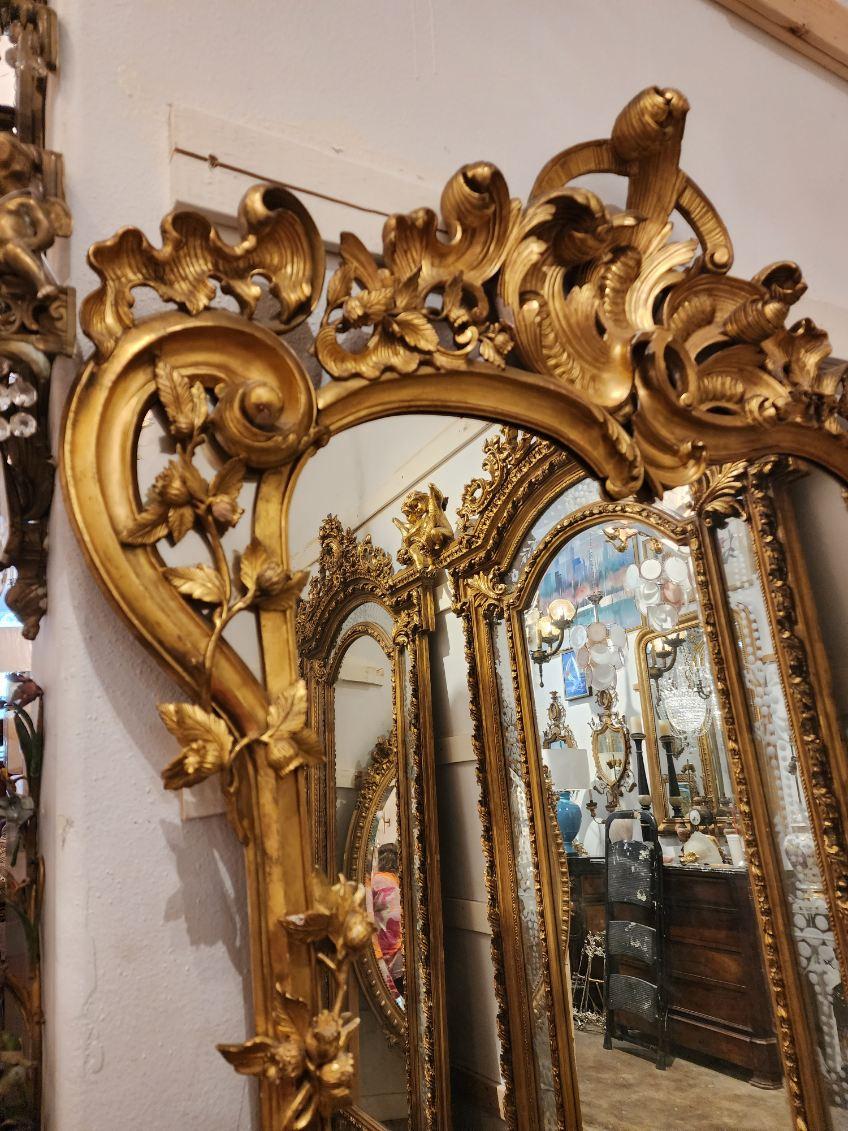 French Gilt Goll french Wall Mirror For Sale