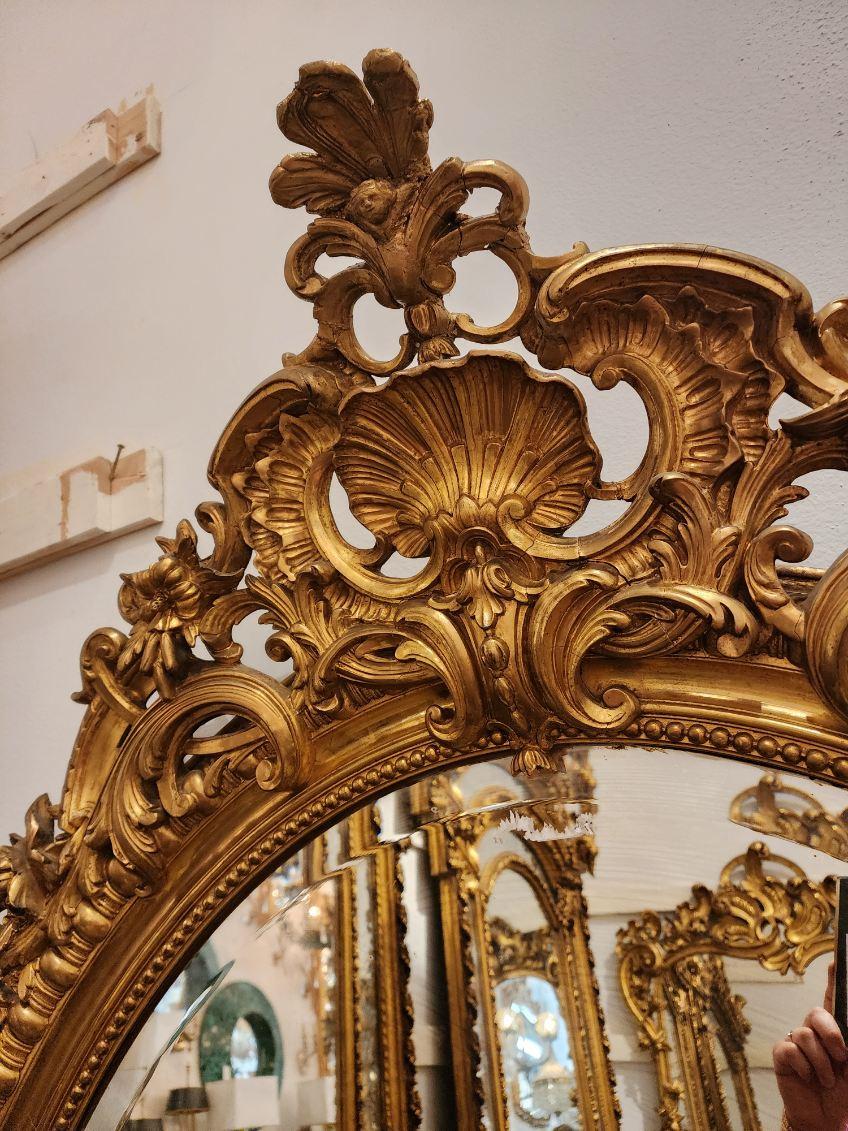 Gilt Goll French Wall Mirror  In Good Condition For Sale In Dallas, TX