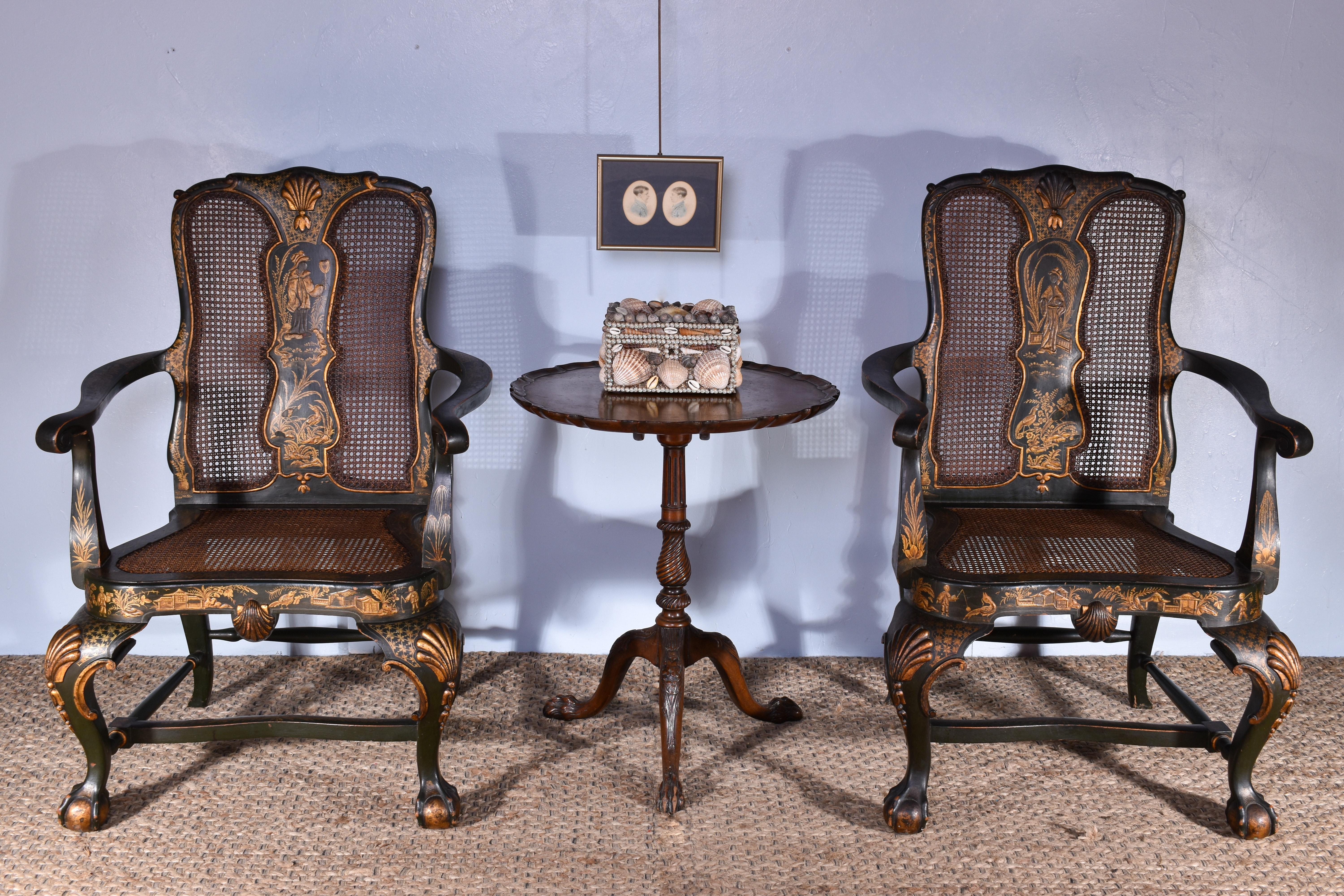 20th Century Gilt & Green Japanned Suite For Sale