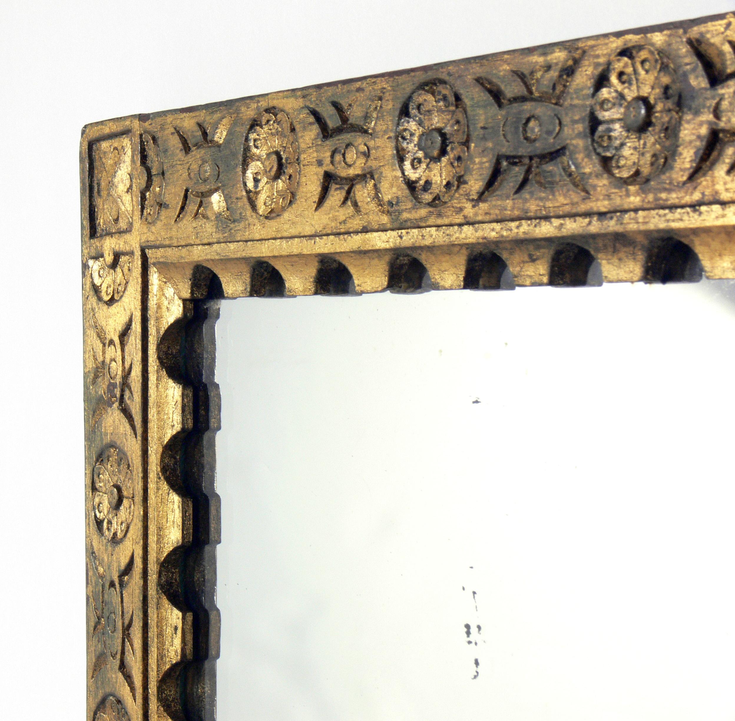 Hollywood Regency Gilt Hand Carved Spanish or Italian Mirror
