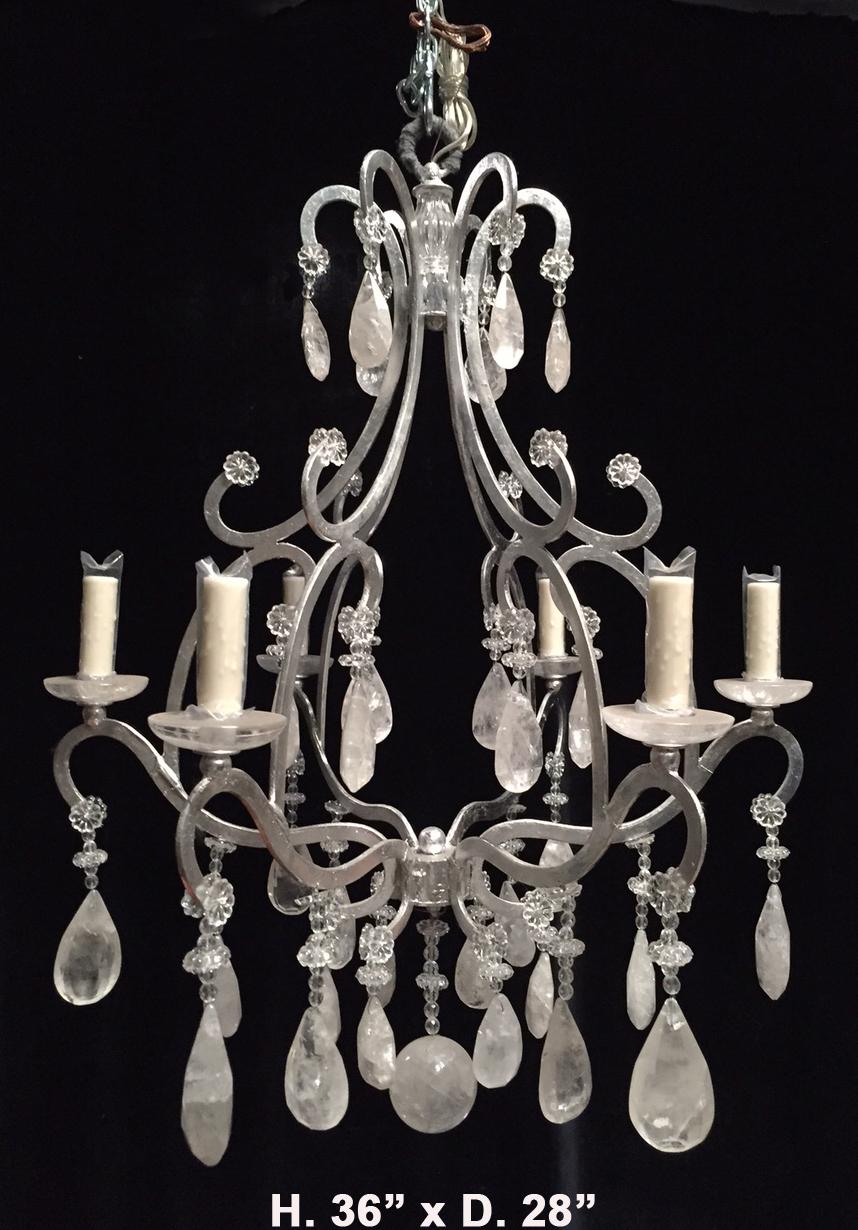 modern crystal 6 light chandelier