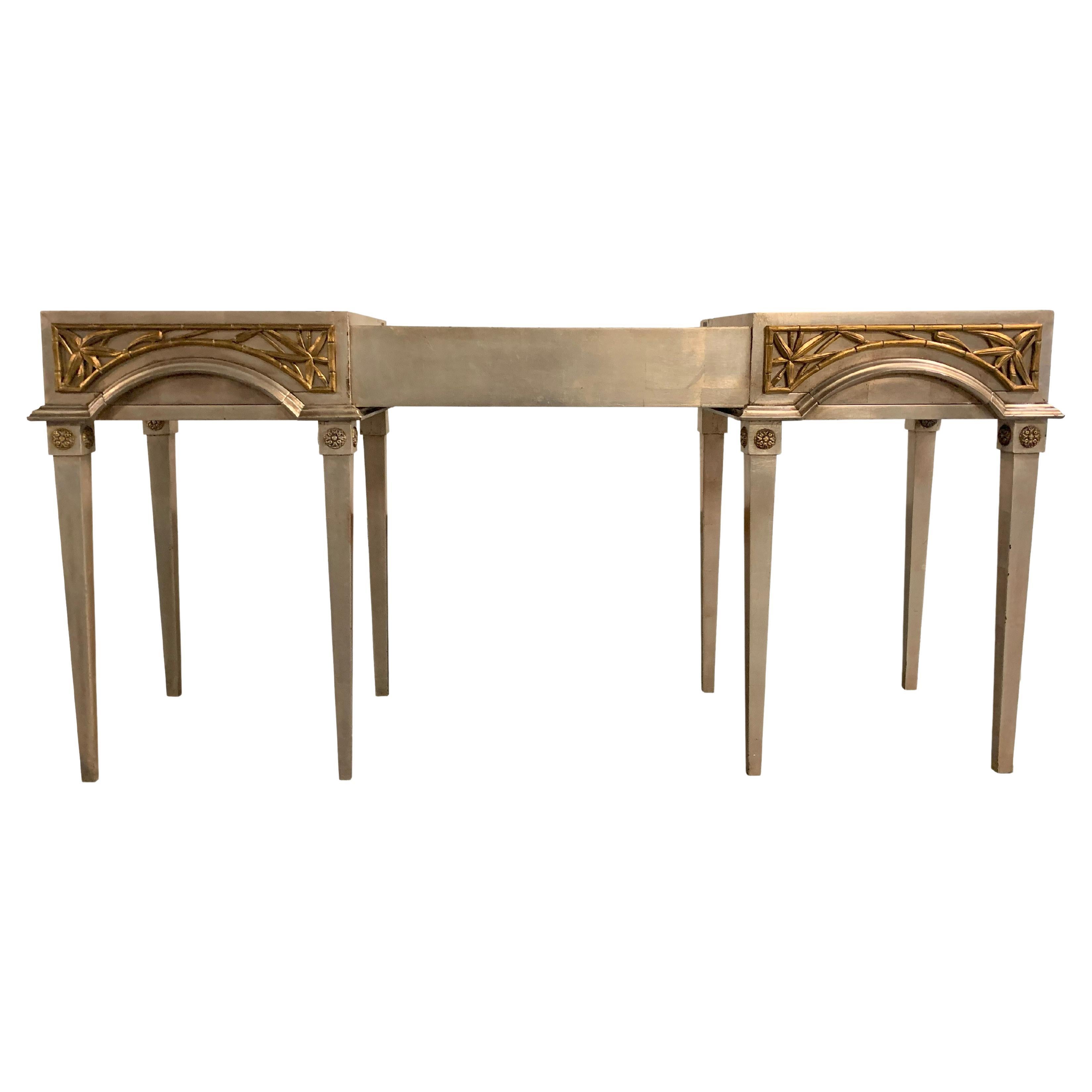 Gilt Hollywood Regency Dressing Table by James Mont, USA, 1950s For Sale