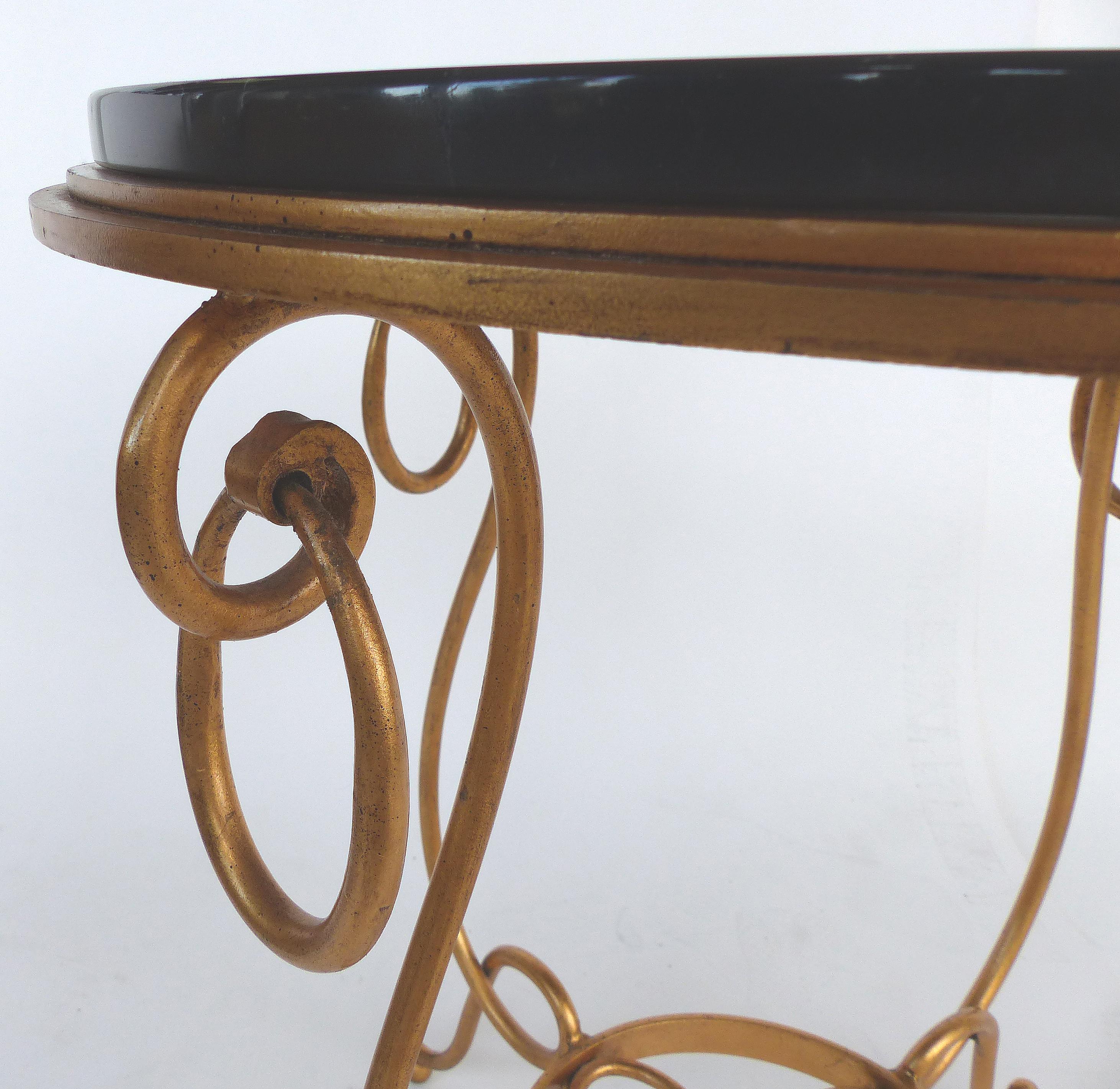 20th Century Gilt Iron and Marble Occasional Table