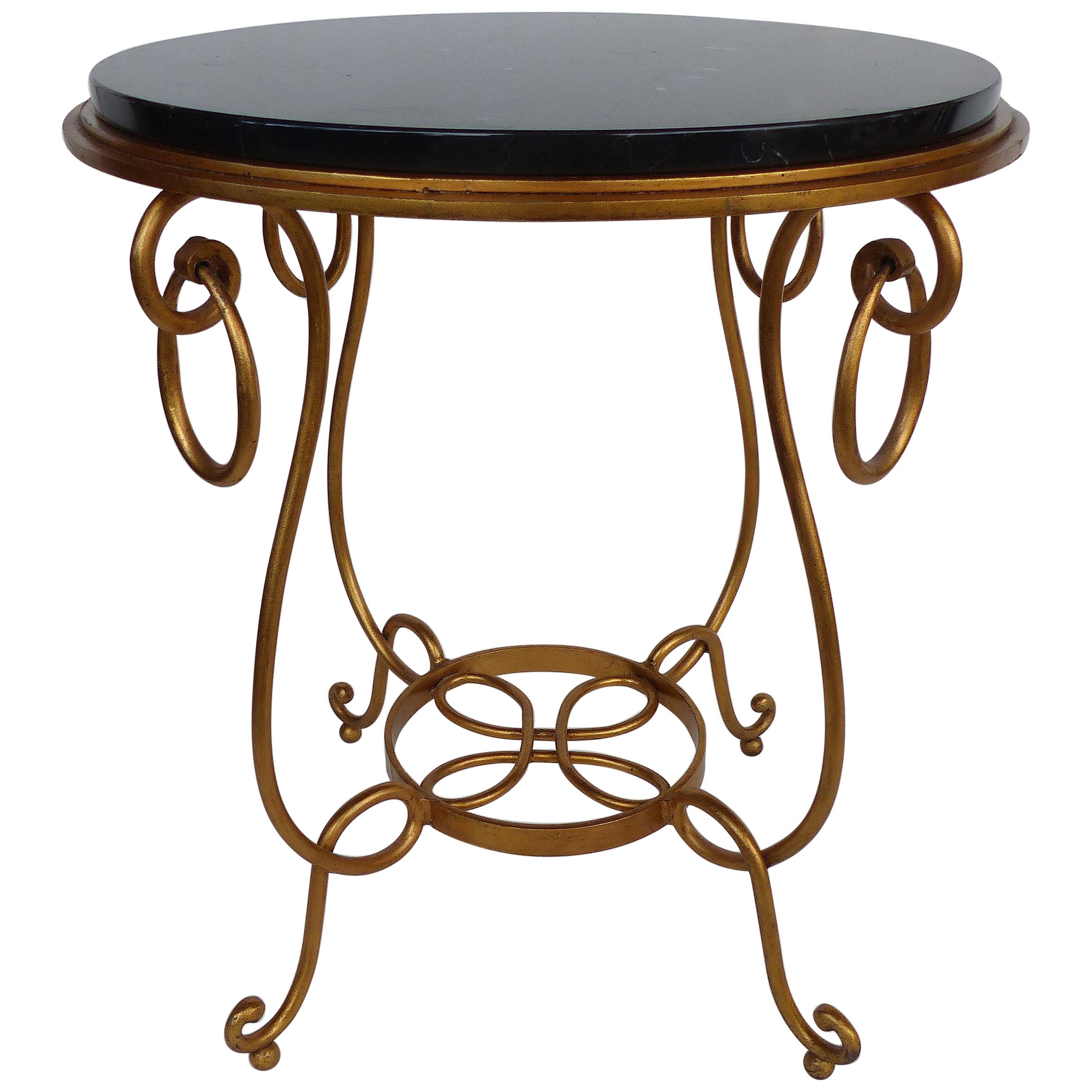Gilt Iron and Marble Occasional Table
