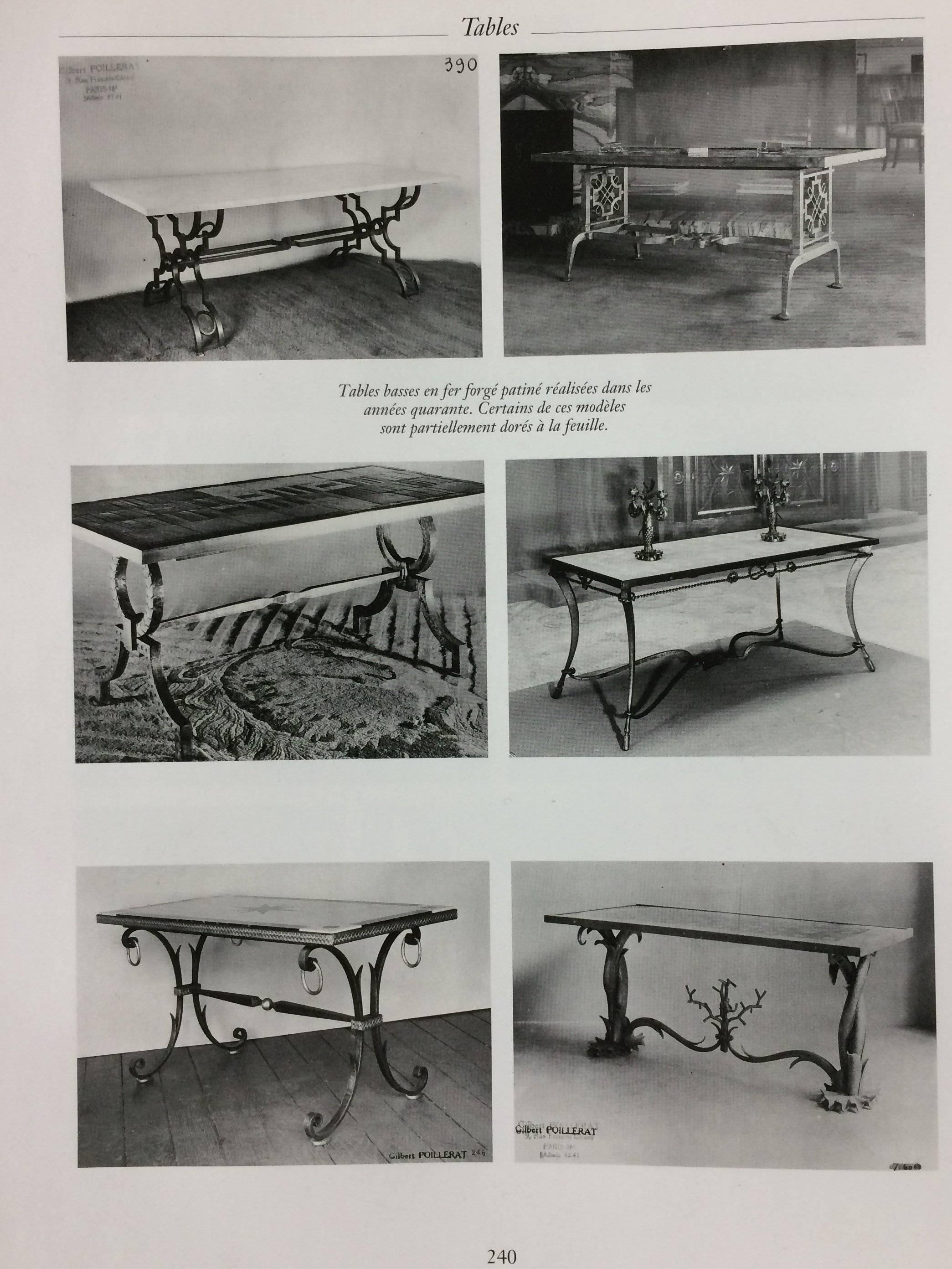 Gilt Iron and Stone Table attributed to Gilbert Poillerat 1940s 5