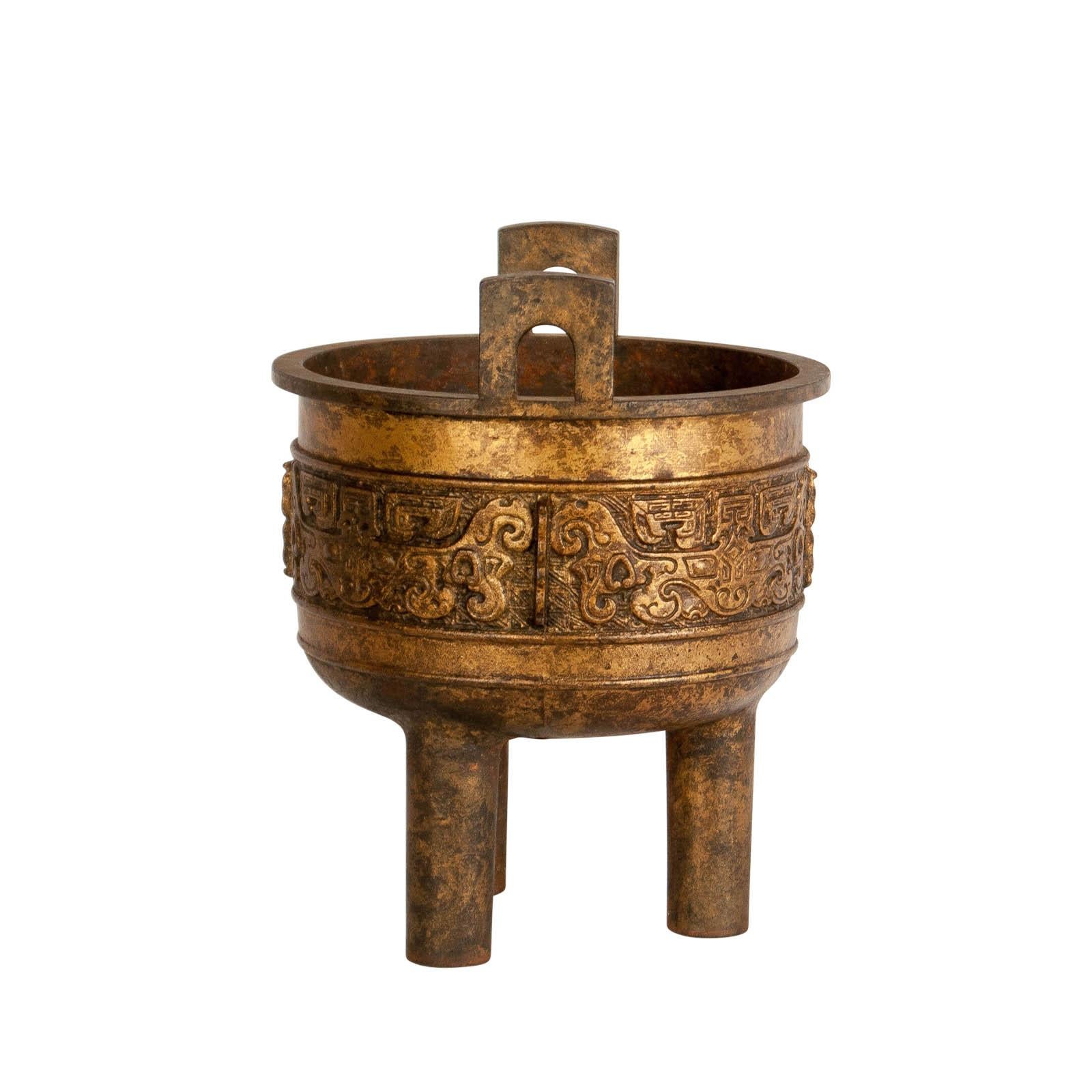 Chinese Gilt Iron Archaic Style Censer, China, circa 1900