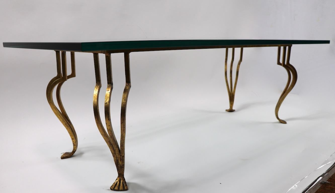 Gilt Iron Base Coffee Table with Plate Glass Top 5