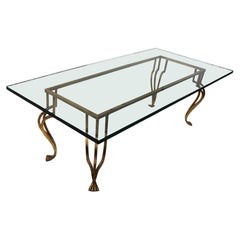 Gilt Iron Base Coffee Table with Plate Glass Top