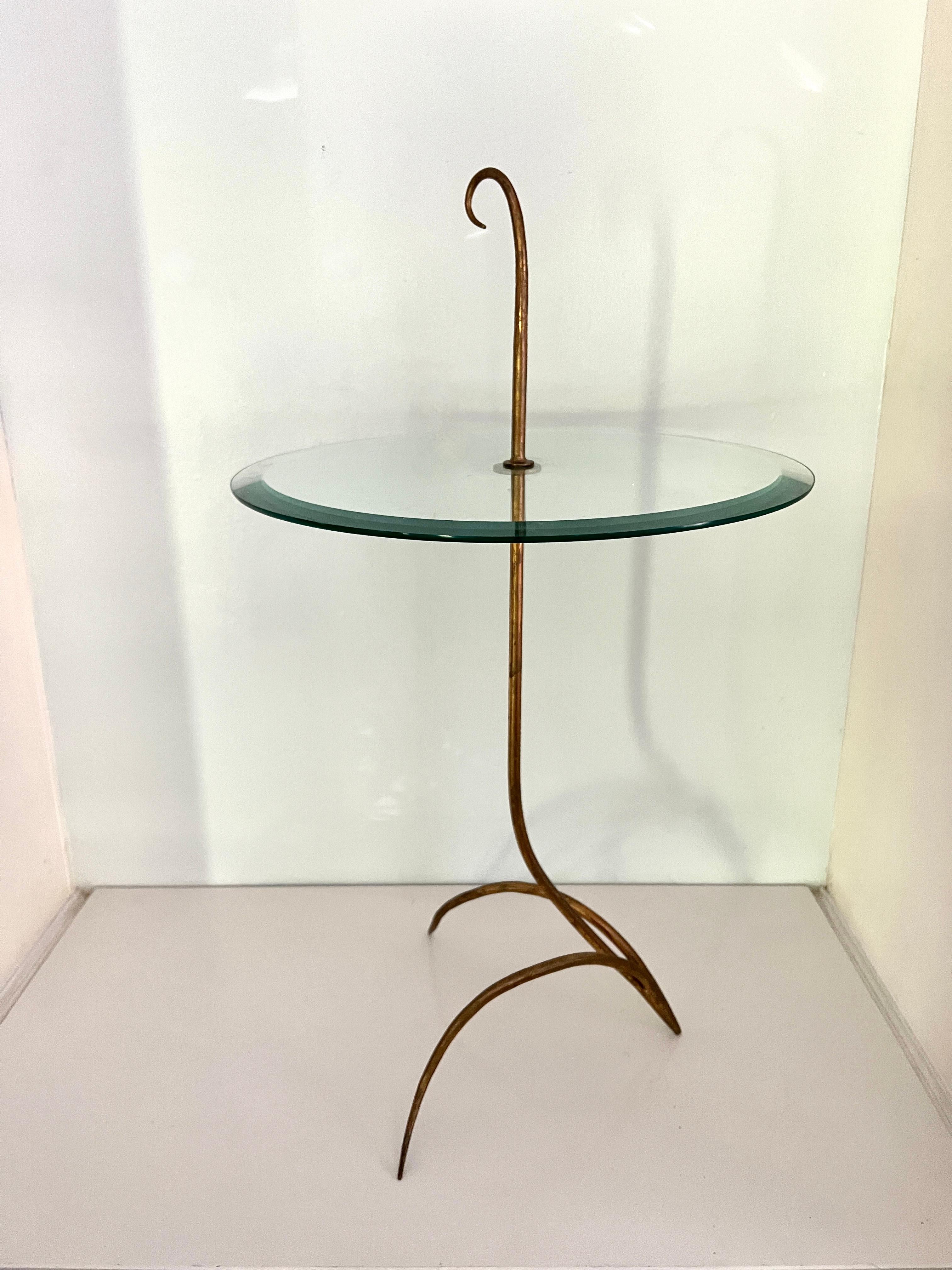 Gilt Iron Cigar or Martini Table in the Style of Rene Prou For Sale 2