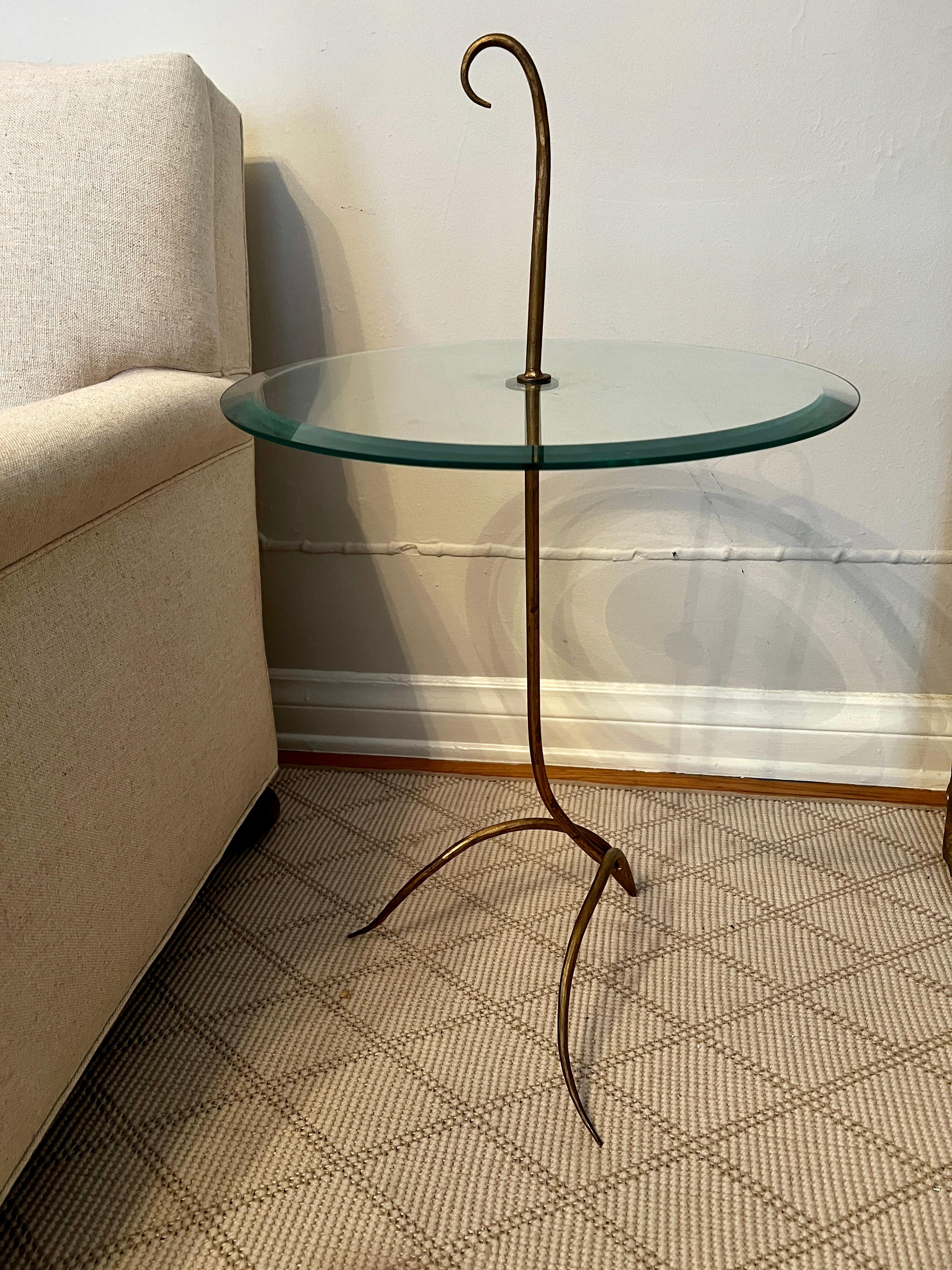 European Gilt Iron Cigar or Martini Table in the Style of Rene Prou For Sale