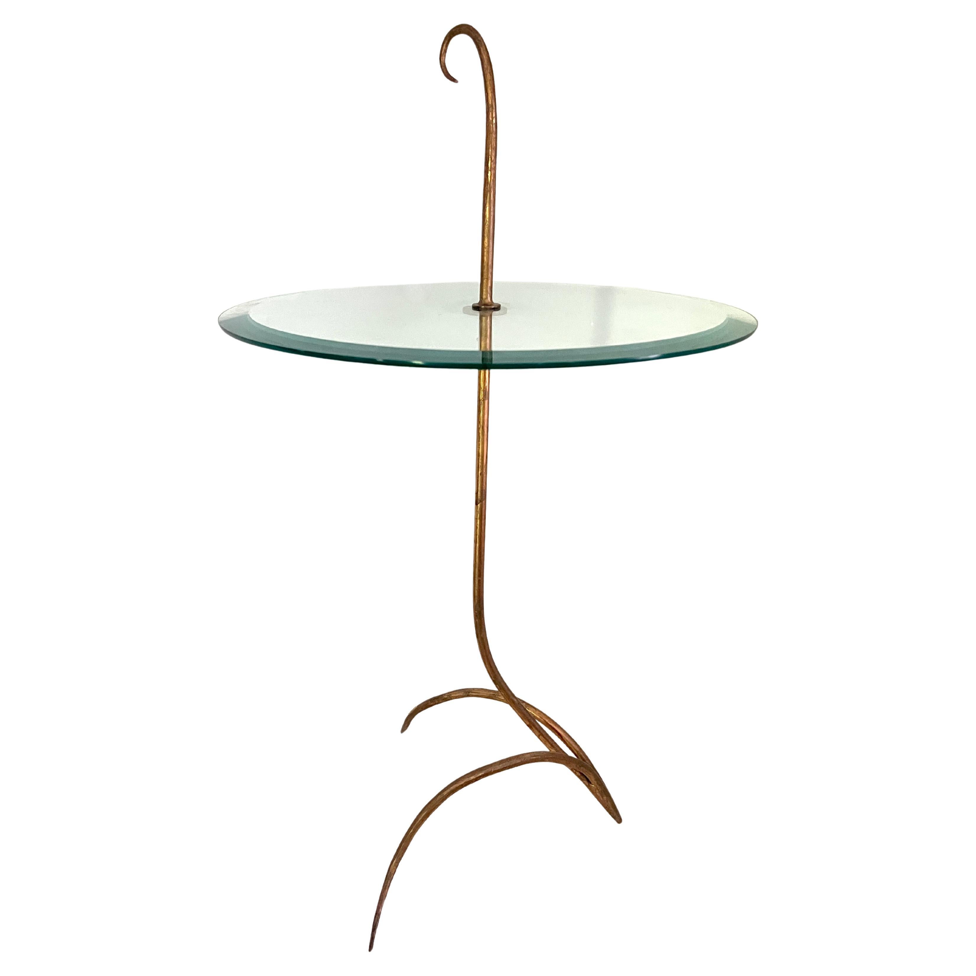 Gilt Iron Cigar or Martini Table in the Style of Rene Prou For Sale