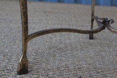 Gilt Iron Cocktail Table with Red Marble Top, France, 1950s