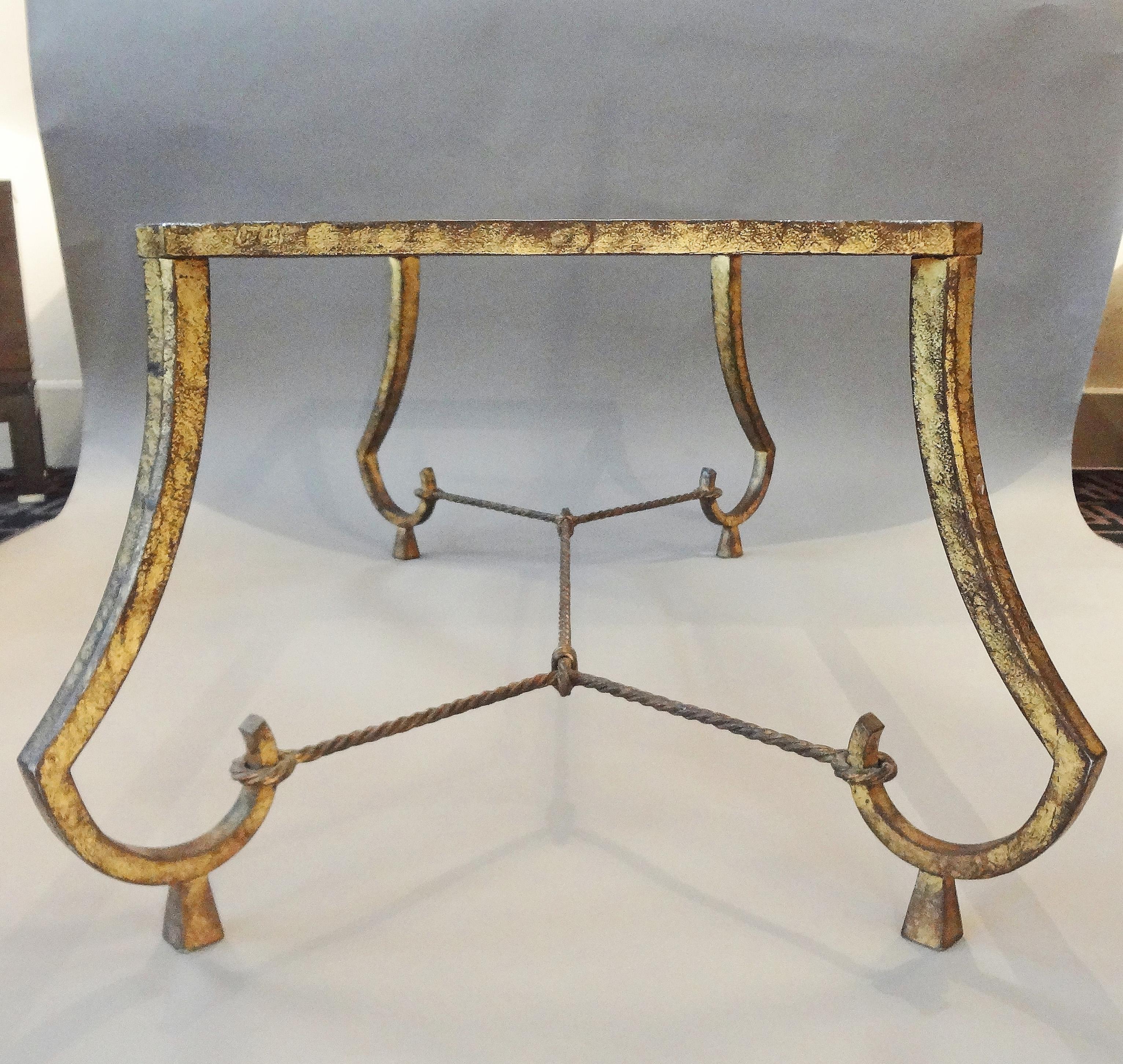 Gilt Iron Coffee Table by Maison Ramsay, 1950s In Good Condition In Paris, FR
