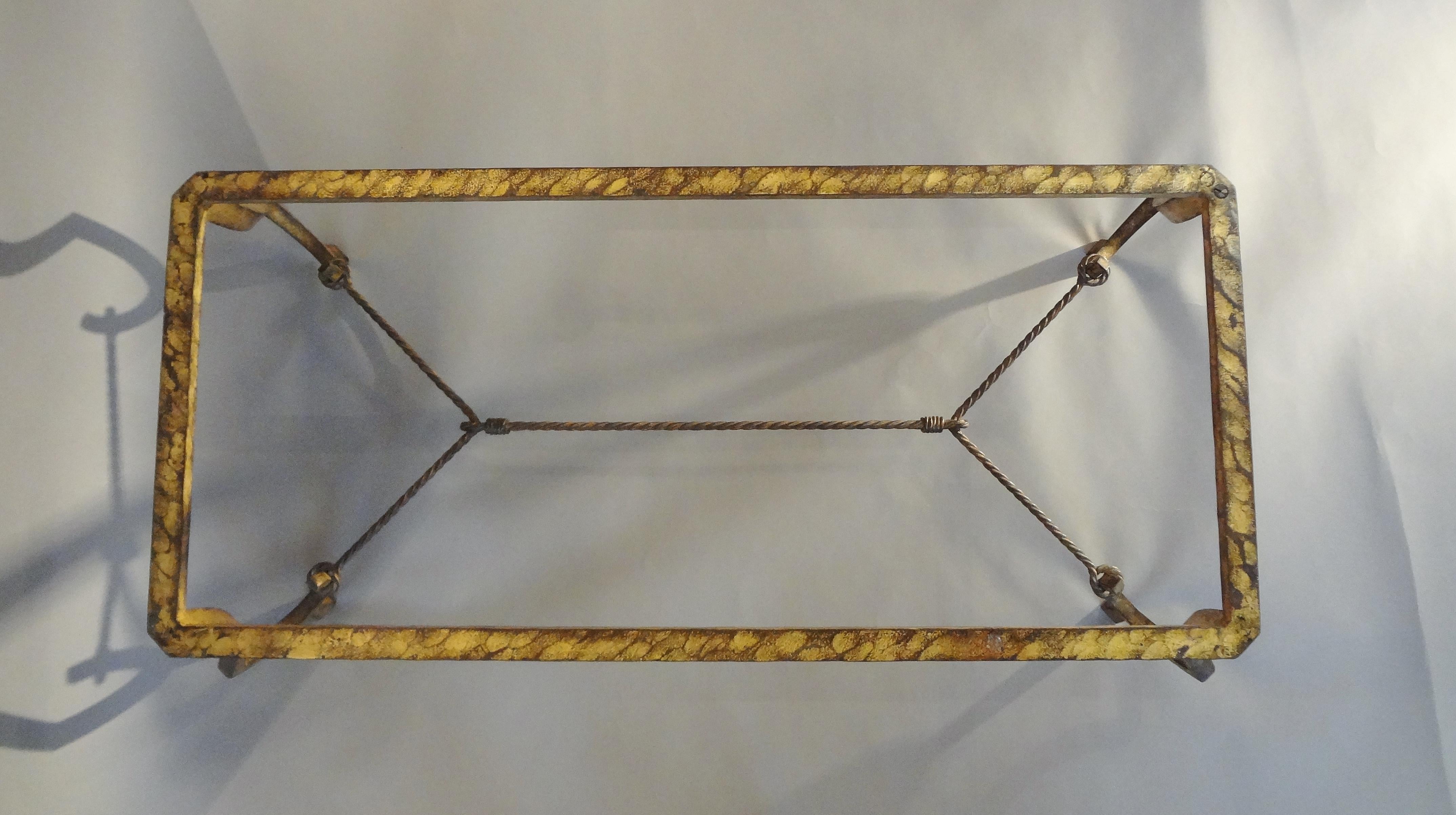 Mid-20th Century Gilt Iron Coffee Table by Maison Ramsay, 1950s